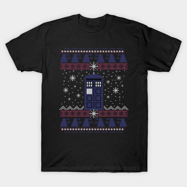Tardis in the Snow T-Shirt by xMorfina